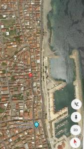 a map of a city with buildings and the water at B&B Vittorio Emanuele in Cirò Marina