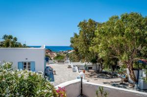 a view of the beach from a house at Paleochori Studios in Paliochori