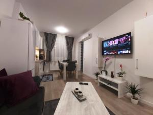 Μια τηλεόραση ή/και κέντρο ψυχαγωγίας στο Apartament Luca P1 Oradea Prima Residence