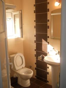a bathroom with a toilet and a sink at Apartments Brnjada in Sutomore +23 photos