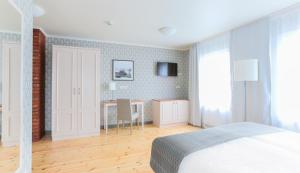 Llit o llits en una habitació de Fosshotel Eastfjords