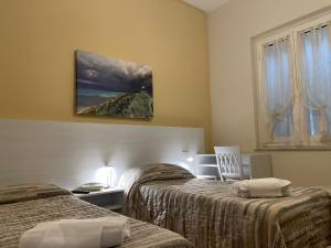 Postel nebo postele na pokoji v ubytování Hotel Ristorante Miramare