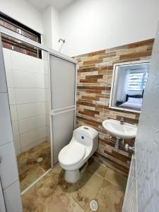 Koupelna v ubytování Hotel Acosta Castro