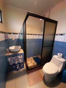 フォルトゥナにあるGreen Leaf Houseのトイレと洗面台付きのバスルーム