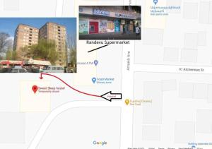 a map of the location of the apartment complex at Sweet Sleep hostel in Yerevan