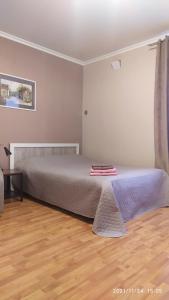 ソルタヴァラにあるStudio-Apartment on Chkalova 1のベッドルーム1室(ベッド1台付)