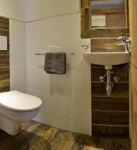 a bathroom with a toilet and a sink at MBZ Birg 1414 in Warth am Arlberg