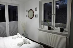 Posteľ alebo postele v izbe v ubytovaní Apartament W SERCU USTRONIA