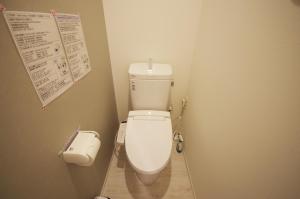 a bathroom with a white toilet in a stall at ラ・ルーチェ東仲宗根 in Miyako Island +30 photos