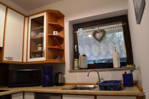 Kuchyň nebo kuchyňský kout v ubytování Ferienwohnung BackHaus