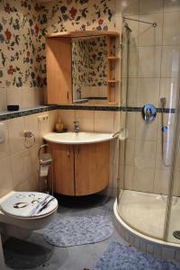 Koupelna v ubytování Ferienwohnung BackHaus