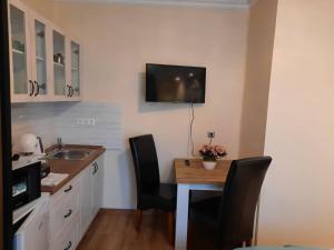 Kuchyňa alebo kuchynka v ubytovaní Kék Lagúna Wellness Apartmanok