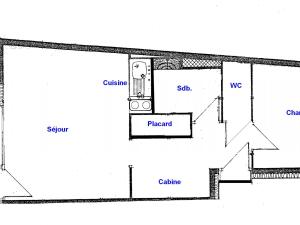 Appartement Les Saisies, 2 pièces, 6 personnes - FR-1-293-219の見取り図または間取り図
