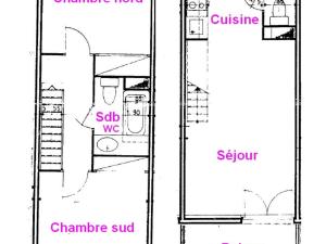 Appartement Les Saisies, 3 pièces, 6 personnes - FR-1-293-233の見取り図または間取り図