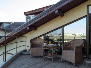 En balkong eller terrass på Penthouse with stunning view over the city and large terrace