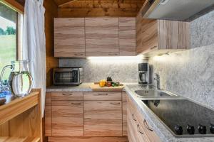 Kuchyň nebo kuchyňský kout v ubytování Chalet Alpenblick