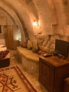 Posezení v ubytování Monte Cappa Cave House