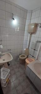 a bathroom with a toilet and a sink at Apartman Ivanović 5 in Soko Banja