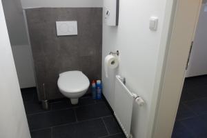 - une salle de bains avec toilettes dans une cabine dans l'établissement Ferienwohnungen Viersen, à Viersen