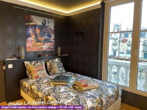 Nos studios au centre ville à Dole客房内的一张或多张床位