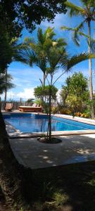 塞古羅港的住宿－Oca 1 Casa Beira Mar，中间有一个棕榈树游泳池