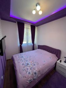 a bedroom with a bed with a purple ceiling at VIOLET QUEEN in Kopaonik