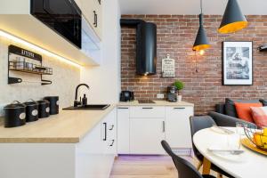 Kuchnia lub aneks kuchenny w obiekcie Movie Jacuzzi Apartment at the Main Station by Noclegi Renters