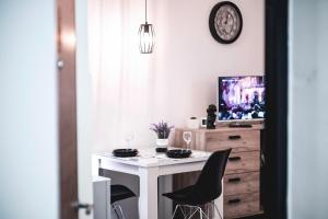 Televiisor ja/või meelelahutuskeskus majutusasutuses Apartman TRAG Divčibare