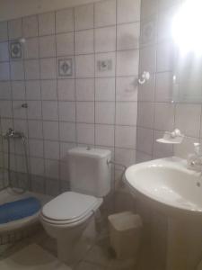 a bathroom with a toilet and a sink at Tzoumerka in Ktistádes +4 photos