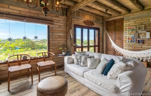 Ruang duduk di Cabana Uruguaia Pet friendly