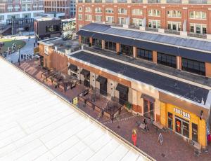 an overhead view of a city street with buildings at Louis Vuitton Loft in Atlanta