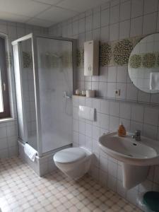 Phòng tắm tại Landgasthof Zum Ring