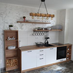Kuchyňa alebo kuchynka v ubytovaní Apartman Zlatni breg Divčibare