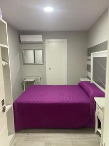 科爾多瓦的住宿－Viana Rooms Córdoba，一间卧室,在房间内配有一张紫色的床