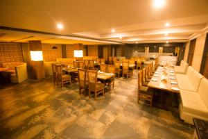 A seating area at The River Front Resort