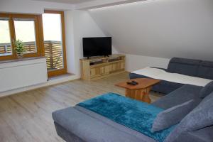 ein Wohnzimmer mit Sofa und Fernseher in der Unterkunft Malina in Vransko