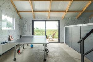 Stolní tenis v ubytování Large fully renovated farmhouse with indoor Swim spa and Sauna nebo okolí