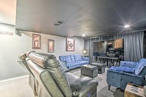 A seating area at Lakefront Home with Game Room, Theater and Dock!