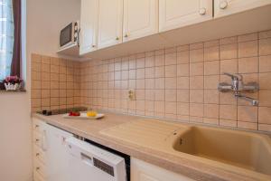 a kitchen with a sink and a counter top at Apartment Mužić in Cres