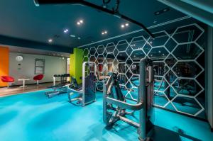 a fitness room with treadmills and a gym at Holiday Inn Kayseri - Duvenonu by IHG in Kayseri