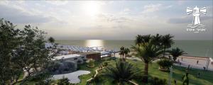 a rendering of a resort with the ocean in the background at Marina Yacht Hotel Sochi in Sochi