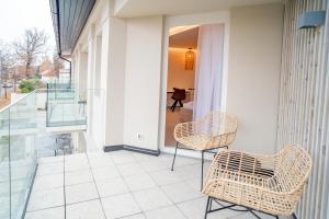 A balcony or terrace at Hotel U Kaplicky