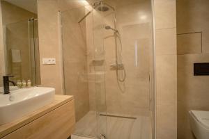 A bathroom at Hotel U Kaplicky