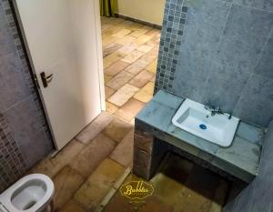 a bathroom with a sink and a toilet at Bubbles Lodge Kinangop in South Kinangop