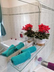 Ett badrum på Relax Apartman Bükfürdő