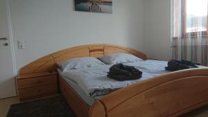 Postel nebo postele na pokoji v ubytování Apartment Karin, Eigener Eingang, 3 Schlafzimmer, Doppelcarport