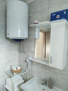 Kuchyň nebo kuchyňský kout v ubytování Happy Apartment + 30 fotografií