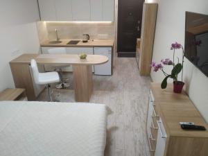 Kuchyňa alebo kuchynka v ubytovaní Apartment Kiev Studio with city view