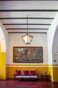 Posezení v ubytování Hacienda San Miguel Yucatan