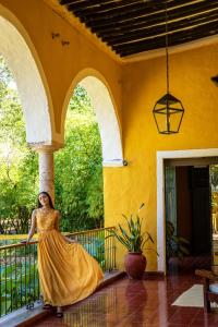 Balkón nebo terasa v ubytování Hacienda San Miguel Yucatan